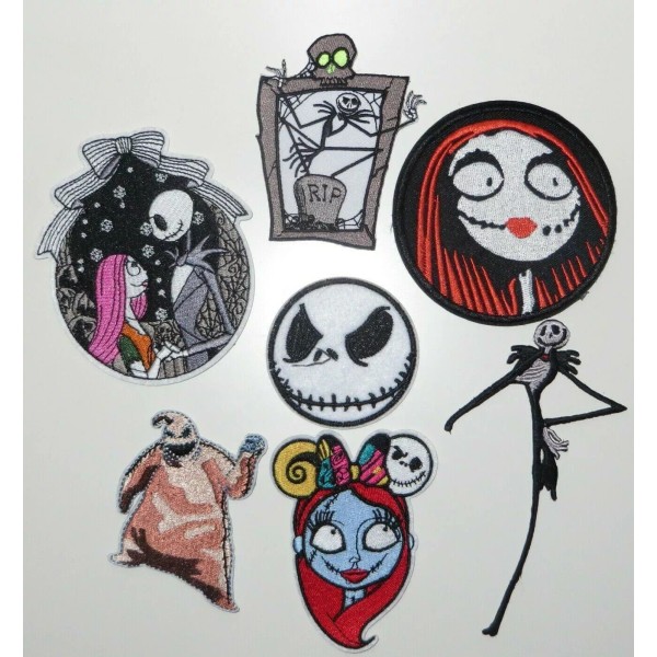 Unbranded Nightmare Before Christmas Iron On Embroidered Patch Set Of