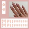 JUSTOTRY Pack of 24 White Swirl Nails for Gluing, Oval