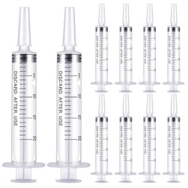 OLCANA 6 Pack 20 ml Plastic Syringes with Cap and Individually Sealed 20ml Syringe for Dogs Measuring Syringe for Liquid, Scientific Labs, industrial Use