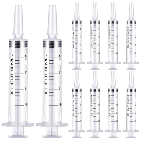 OLCANA 6 Pack 20 ml Plastic Syringes with Cap and