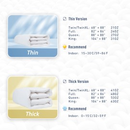 sunflower Down Alternative King Size Lightweight 100% Cotton Shell Bedding King Comforter Blanket for Hot Sleepers 88"x104" with Corner Tabs Soft Breathable Machine Washable
