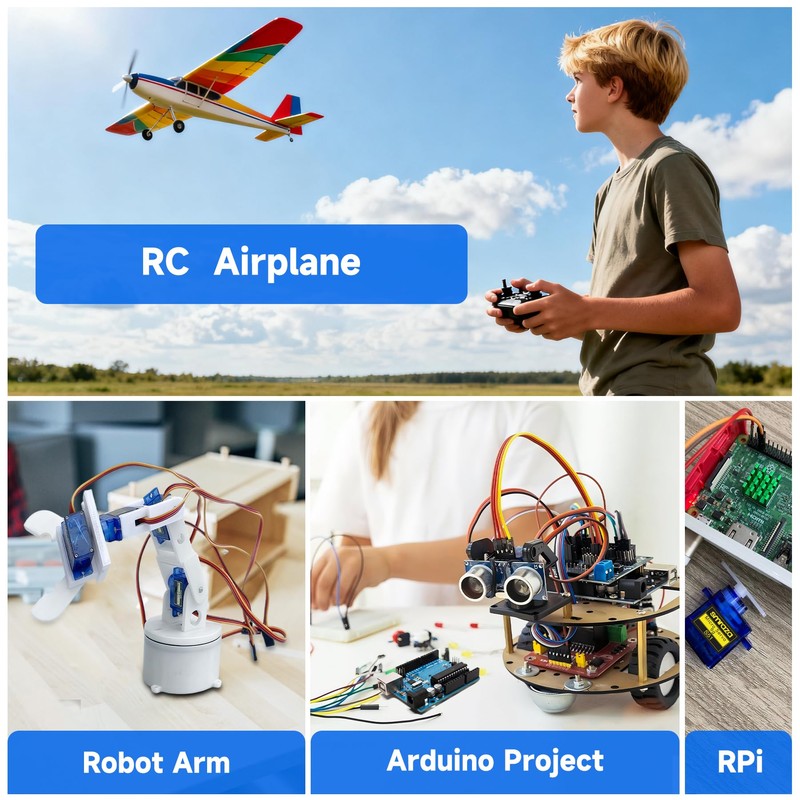 Smraza 6 Pcs SG90 9G Micro Servo Motor Kit (Metal