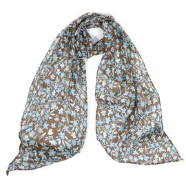 BLURBE French Long Scarf for Women - Lightweight Chiffon Neck Scarf Elegant Printed Sunscreen Shawl Fashion Versatile Wrap for Spring Summer