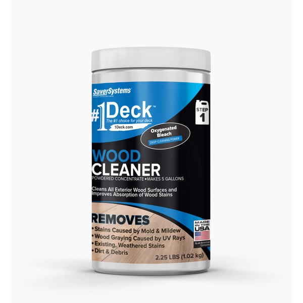 #1 Deck Wood Cleaner - 2.25 lbs - Makes 5 Gallons of Wood Deck Cleaning Solution