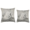 Moby Dick Whale Attacking a Whaling Ship (1892) Throw Pillow