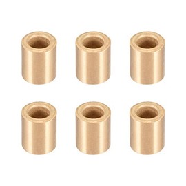 sourcing map Bearing Sleeve 6mm Bore x 10mm OD x 12mm Length Self-Lubricating Sintered Bronze Bushings 6pcs