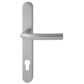 Hoppe Silver 'Birmingham' Pair Handle 92PZ or 92mm Sprung Lever UPVC Door Set, PVC PVCu Centre to centre fixings 122mm