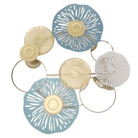 Wall Iron Decoration Lotus Shape With Mirror Metal Wall Art for Dining Room Restaurant