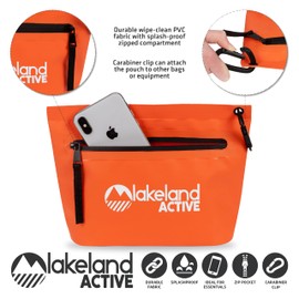 Lakeland Active Waterside Water-Resistant Pouch for Watersports Hiking Kayaking & Paddleboarding - Orange