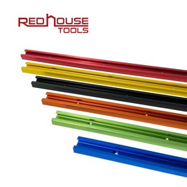 RED HOUSE TOOLS 24" T Track Kit - Set of 4 Anodized Aluminum T-Track for Woodworking | Universal T Track Accessories | Multi T Track 4 Pack with Screws | Orange