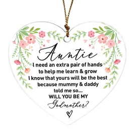 Auntie Christmas Ornament Gifts, Aunt Acrylic Heart Ornament Gifts for Birthday Christmas Mother's Day Pregnancy Announcement, Will Be The Best