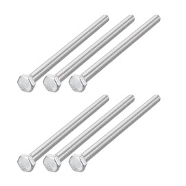 METALLIXITY Hex Bolts (M8-1.25x150mm) 6Pcs, 304 Stainless Steel Coarse Fully Threaded Hex Head Screw Bolt Machine Screws - for Furniture Repair, Silver