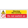 V Safety Warning Men Do Not Switch On - Landscape
