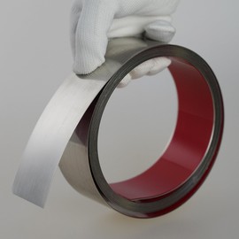 Hungbak Peel and Stick Metal Trim, Flexible Stainless Steel Molding for Wall, Fireplace, Mirror Frame, Craft and Home Decoration (Shiny Silver, 12m x 5cm)