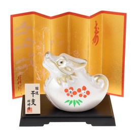 Seto Pottery Sha 2024 Zodiac Figurine Figurine Compact Dragon Dragon Tatsu New Year Decoration Lucky Fortune Rhinestone Shoho Kiln 154