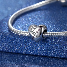 Symretie 925 Sterling Silver Charms Pendant for Bracelets and Necklaces - Butterfly Charms Infinity Travel Family Bead Jewellery Gifts, Sterling Silver, Zirconia, pearl