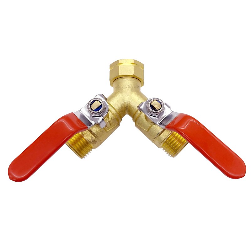 Joywayus Brass 3/4" GHT Garden Hose Splitter Full Flow 3-Way