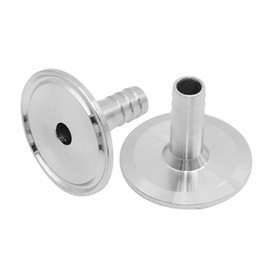 CADUFUELLY 1.5 Inch Tri Clamp to 3/4 Inch Hose Barbed Adapter Sanitary Hose Pipe Fitting SUS304 (2 Pcs)