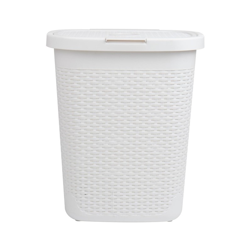 Mind Reader Slim Laundry Hamper with Lid, 50L Clothes Basket,