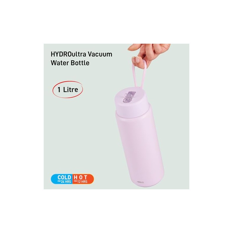 Avanti HydroUltra Stainless Steel Ceramic-Lined Vacuum Water Bottle with Strap,