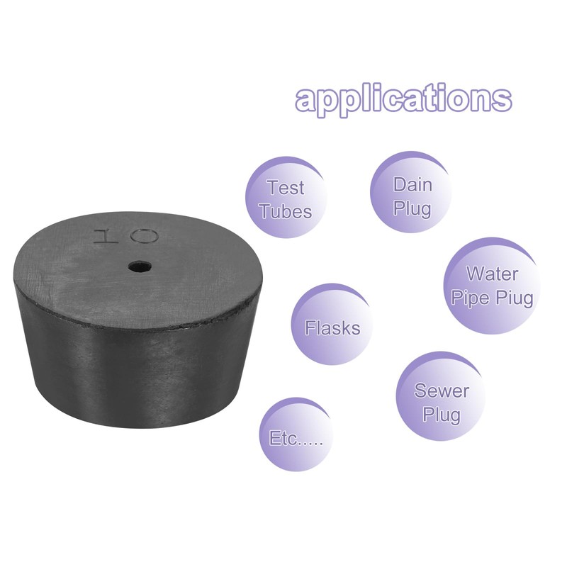 sourcing map Rubber Tapered Plug 42mm to 50mm Solid Test