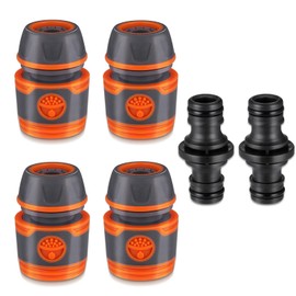 Hejo Hose Coupling Set, 4 Pieces Hose Connector 13 mm with 2 Pieces Coupling, Hose Coupling for Hose Extension, Hose Connection 1/2 Inch for Family Garden