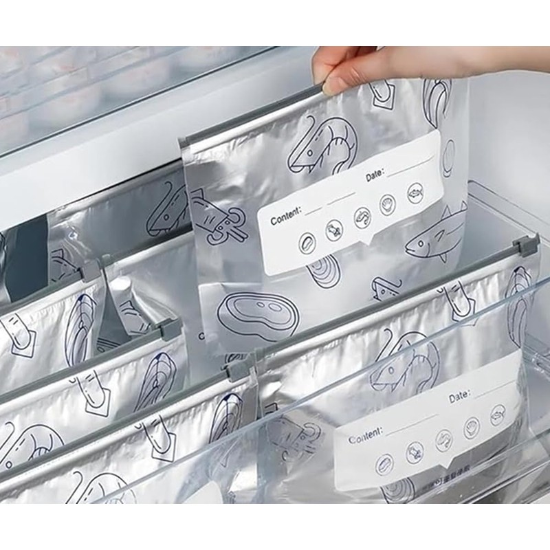 30PCS Reusable Aluminum Foil Sealable Storage Bags, Vacuum Zipper Pouches,