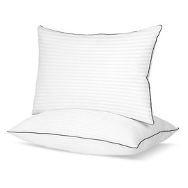 Pillows Set of 2, Hotel Collection Bed Pillows for Sleeping, Gusseted Pillow for Back, Stomach or Side Sleepers(Pure White) - Bedding Size: King
