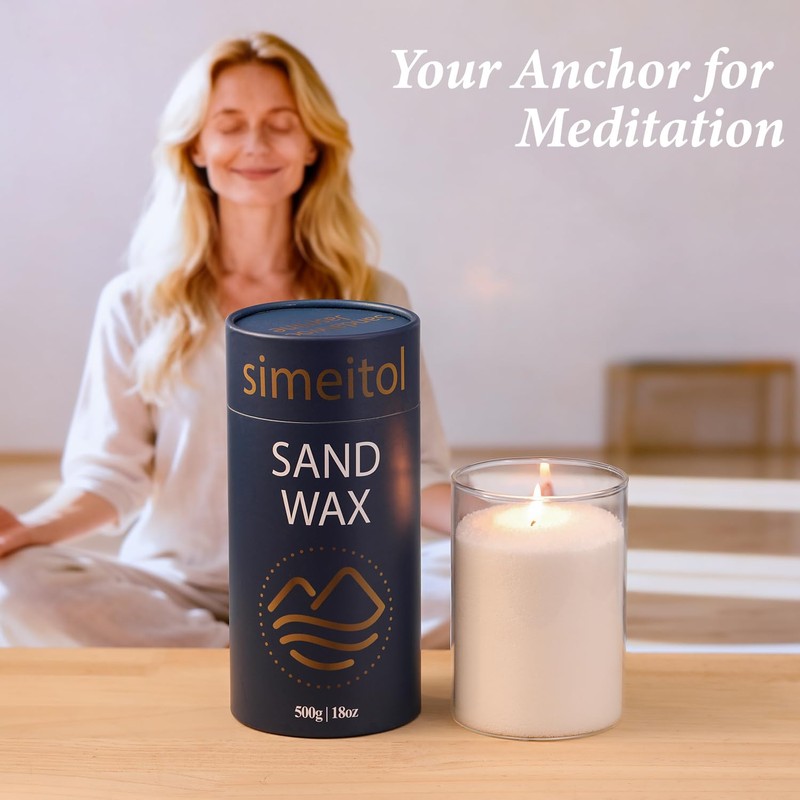 18oz Scented Candle Sand Wax, Sandalwood & Jasmine Scented Pearled