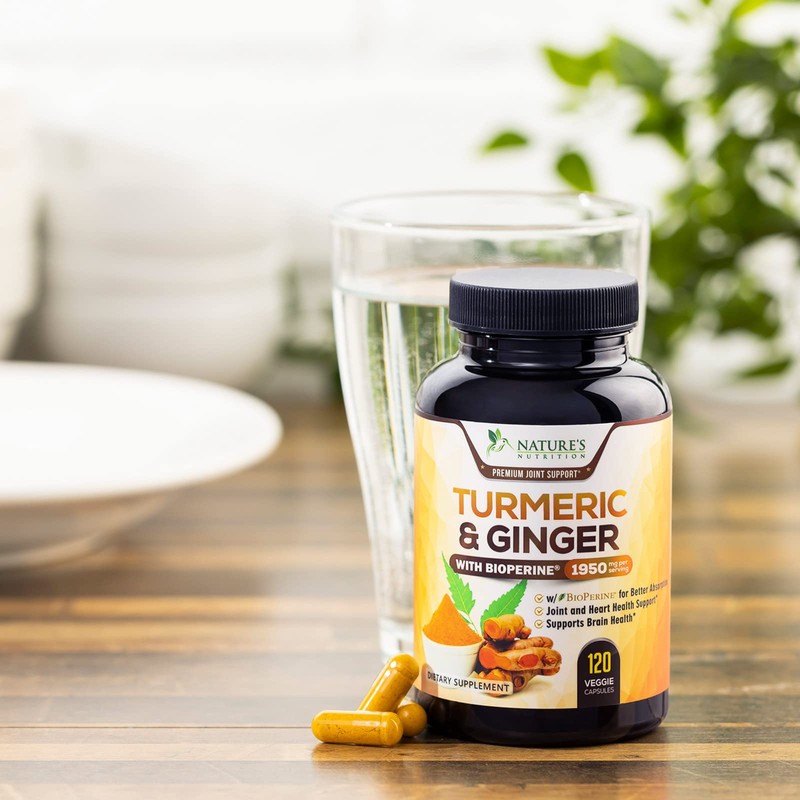 Turmeric Curcumin Supplement 1950mg with Organic Turmeric & Ginger, 95%