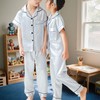 JiaYouLC Kids Pyjamas Girls Boys Short Sleeve Satin Pyjamas Button-Down