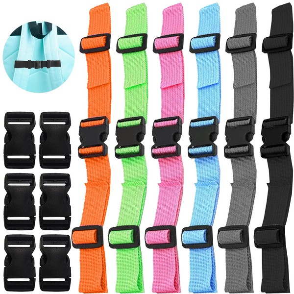 Zeuwets Chest Strap Backpack Children's Set, 6 Pieces Adjustable Backpack