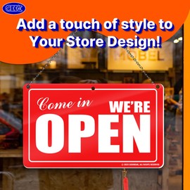 Open Closed Sign (01. Red & Black)オープンクローズドサイン（01. 赤と黒）-オールインワンパッケージ/両面オープン&クローズドサイン-ヴィンテージオープンクローズドサイン-返品またはすぐ戻るサイン-入ってくるオープンまたはごめんなさいクローズドサイン