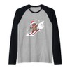 Gingerbread Man Christmas Skiing Down Gifts Winter Xmas Kid Raglan