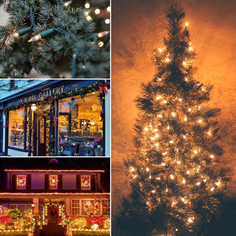 Minetom 100 Count Clear Warm White Mini Christmas String Lights