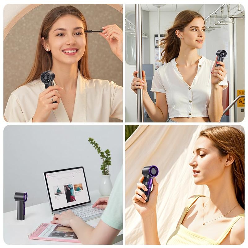 MAGIC JOHN Mini Handheld Fan with LED Display – Powerful