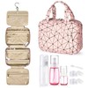 OKYUK Hanging Toiletry Bag Travel Large with 50ml Cosmetics Bottles,