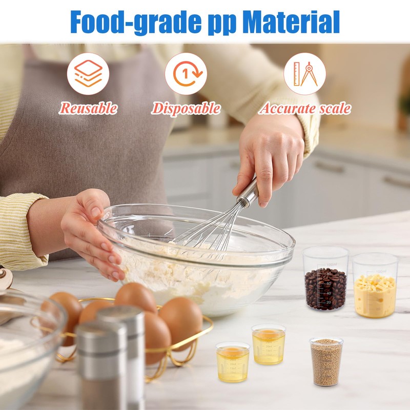 Plastic Measuring Cups, 30ml 50ml 100ml Resin Epoxy Mixing Cups,
