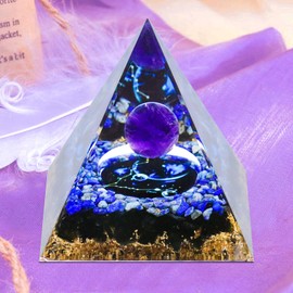 Crystal Pyramid, Zodiac Pisces Orgone Pyramid, Healing Crystal, Postive Energy Crystal Healing for Yoga, Meditation, Stress Reduce (Pisces B)