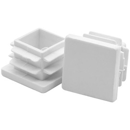 Jiozermi 12 Pcs 3/4" Square Plastic Plug, White Square Plastic End Cap Furniture Finishing Plug for Pipe Post, Chairs and Furniture
