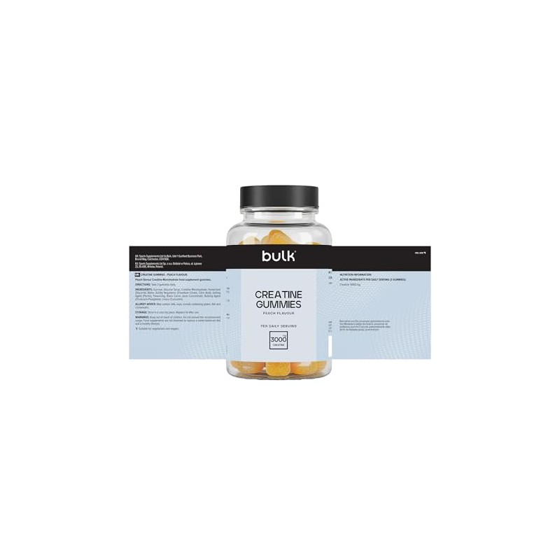 Bulk Creatine Gummies, Peach Flavour | 3000mg Pure Creatine Monohydrate