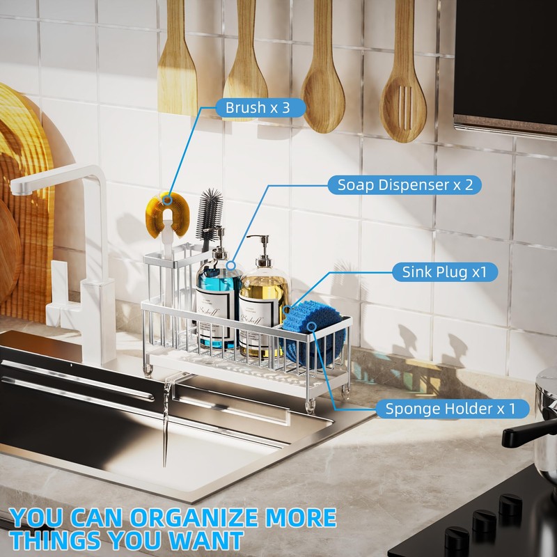 Moforoco Larger Version Sponge Holder for Kitchen Sink, Sink Caddy