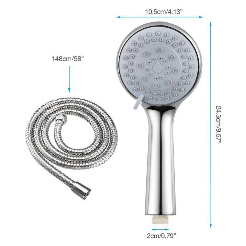 Premiumwire High Pressure Shower Head 5 Settings Handheld Shower Heads
