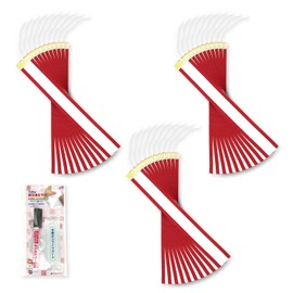 Red Ear Pennant Ribbon: 1.5 x 11.8 inches (3.8 x 30 cm); Value Set of 30 Pieces: Comes with Anti-Smudge Pen. Trophy Cup, Winner, Excellent, Golf, Awards and Celebrations