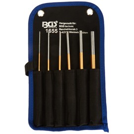 BGS 1655 Pin Punch Set, Gold/Silver/Black, 3-10 x 200 mm Set of 6 Pieces