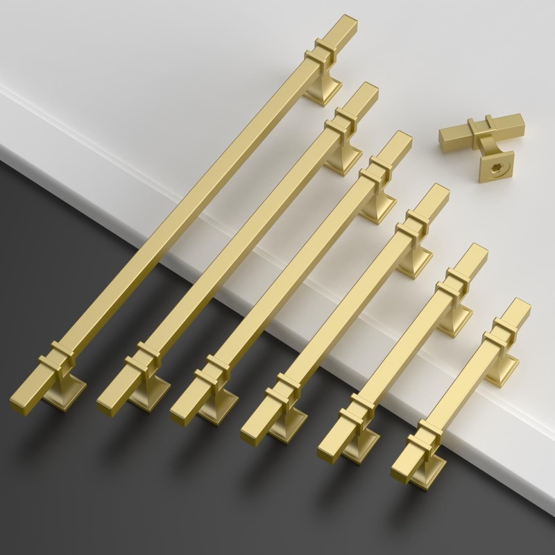 Asidrama 10 Pack 3 Inch(76mm) Matte Brushed Gold Kitchen Cabinet