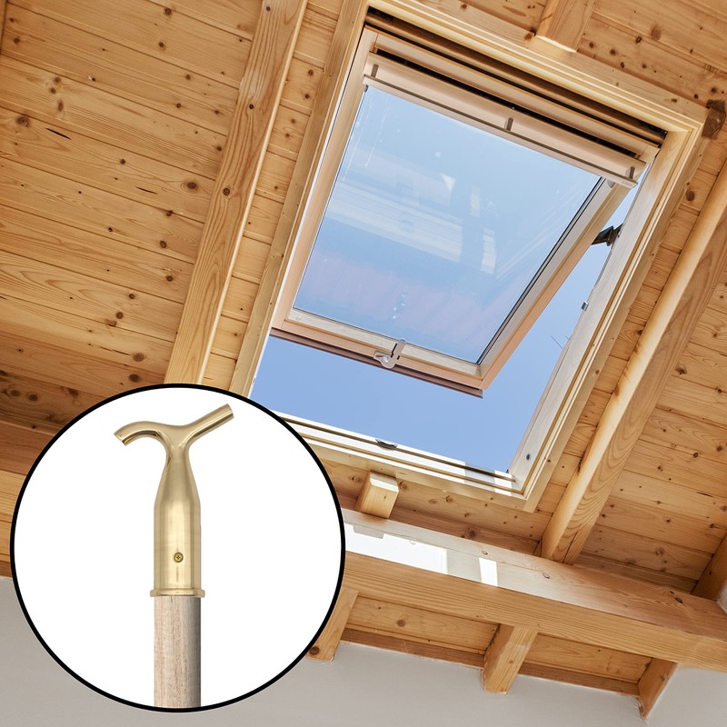 EAI Sash Window Blind Pole Hook - Polished Solid Brass