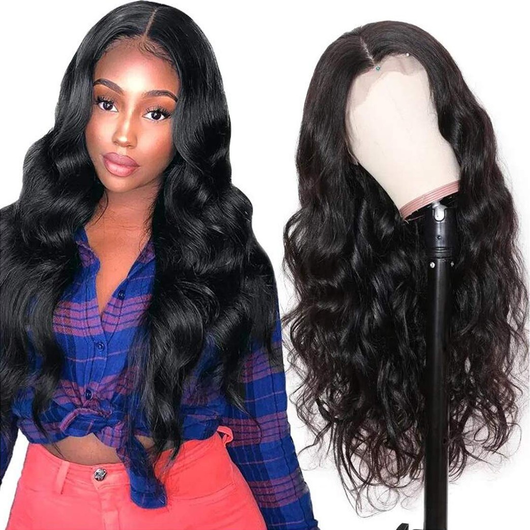 Beauty Forever Wigs 13x4 Body Wave Lace Front Wig 100% Brazilian Virgin Human Hair Wig for Black Women Pre Plucked with Baby Hair Natural Black 150% Density (14 Inch)