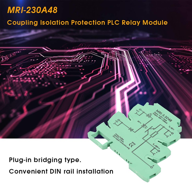 MRI-3.3D48 DC Optocoupler PLC Relay, 3.3 VDC Output 3-48 VDC