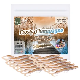 Zite Fishing Creature Bait Rubber Bait InZite Craw - Pack of 12 Drop Shot Finesse Fishing Lures Bass & Zander Fishing - Also UV-Active Artificial Bait Colours (Frosty Champagne)